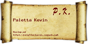 Paletta Kevin névjegykártya
